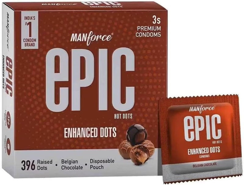 Manforce واقيات ذكريّة  – عبوة اختبار الملمس بنكهة شوكولاتة الحرير والشوكولاتة البلجيكية – إحساس ناعم مقابل منقّط - Image 3